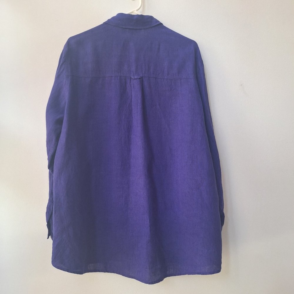 VTG CHICO'S DESIGN Purple Linen Shirt - Picture 3 of 5